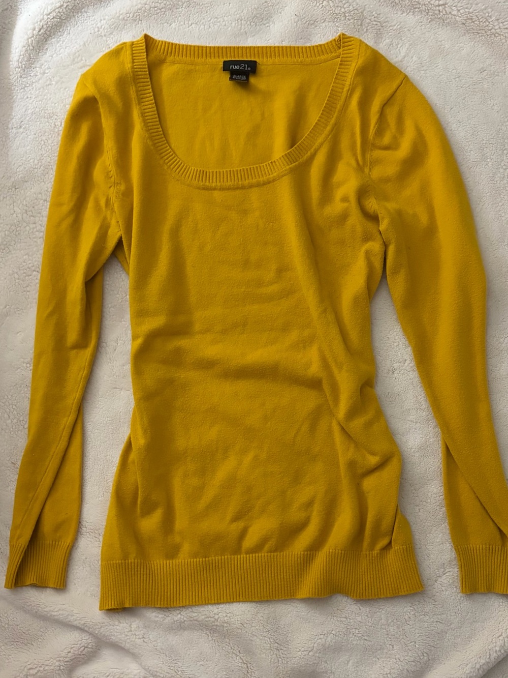 Rue21 Yellow Scoop Neck Lightweight Sweater